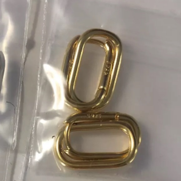 STERLING SILVER INTERLOCKING O SHAPED EARRINGS - Picture 8 of 10